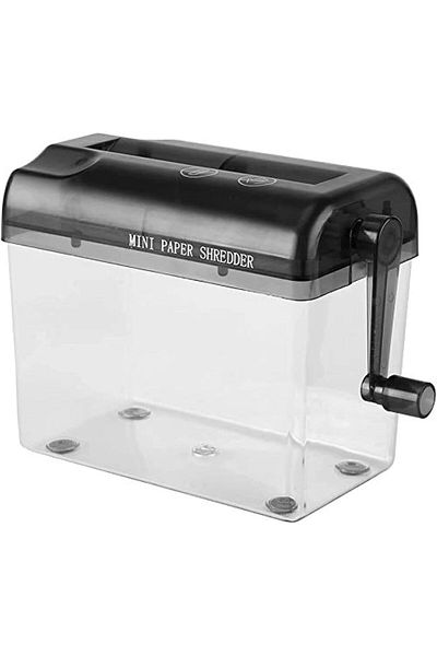 erorex A6 Manual Hand Paper Shredder Mini Hand Paper Shredder Office Home Black