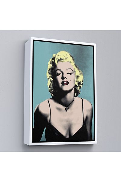 Harita Sepeti Marilyn Monroe with White Frame Blonde Hair Sexy Woman Modern Wall Art