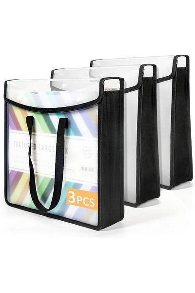erorex Versatile Expandable Scrapbook Paper Storage Organizer Black Folio For 12X12 Craft Sheets Portable
