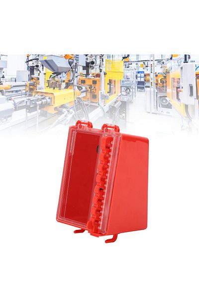 erorex Lockout Tagout Group Lock Box Red Lock Box With 8 Locking Holes Portable Wall Mount Loto Box Kit