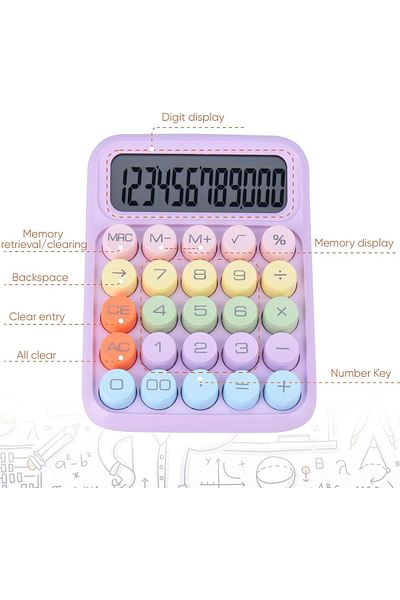 erorex Big Button Calculator Mechanical Switch Calculator With 12 Digit Large Lcd Display Colorful Candy