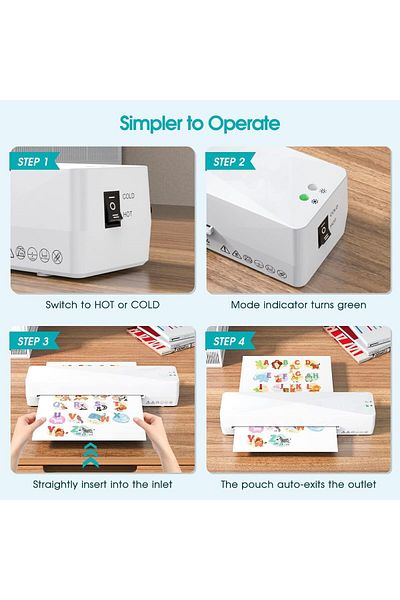 erorex Laminator A4A5A6 Size Cold And Hot Laminating Machine With Paper Cutter Corner Rounder Suitable For