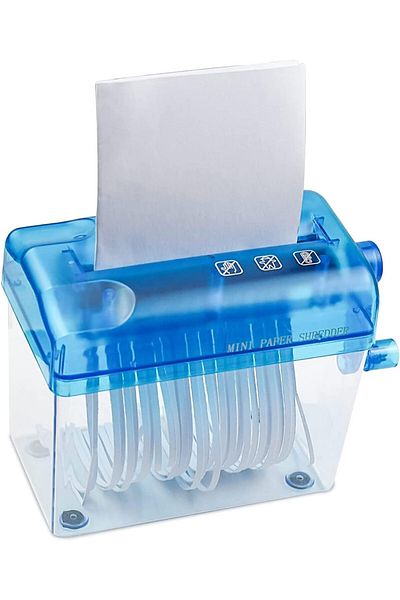 erorex Mini Hand Paper Shredder Office Home Manual Paper Shredder A6 Paper Cutting Tool Blue