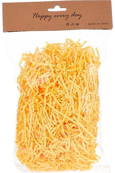erorex Yellow Color Crackle Shredded Paper Box Gift Basket Filler 50Grams Packet For Diy Party And Wedding