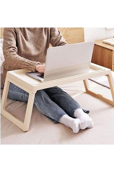 erorex A Laptop Table Plastic Laptop Desk Bed Tray Breakfast Serving Tray Foldable