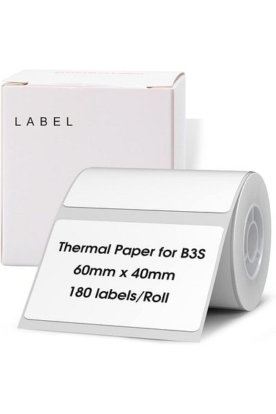 erorex Labels For B3S Label Printer 2.36 Inch X1.57 Inch 60X40Mm Thermal Sticker Label Waterproof Tear