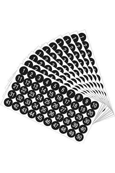 erorex Self Adhesive Decal 10 Sheets Consecutive Number Stickers 1 50 Number Labels Waterproof Self