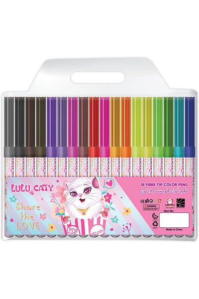 erorex 145500 Fiber Tip Color Markers Set 18 Pieces Set