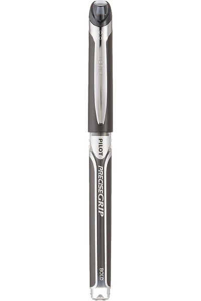 erorex Precise Grip Liquid Ink Rolling Ball Stick Pens Bold Point 1 Mm Black Pack Of 12