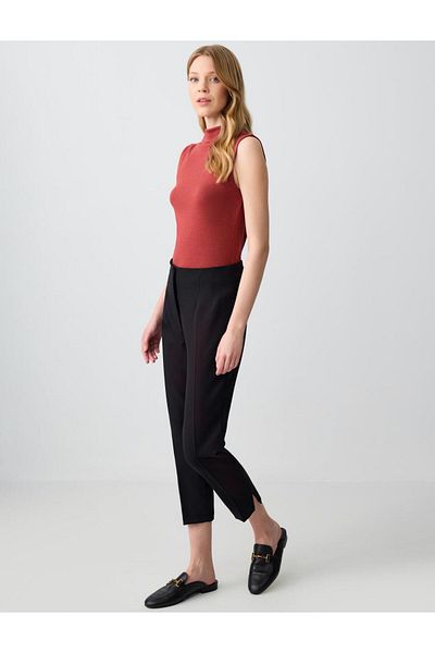 Jimmy Key Black High Waist Regular Leg Short Woven Trousers