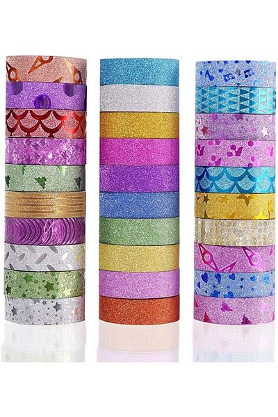 erorex 30 Rolls Masking Tape Set Decorative Craft Tape Collection For Diy And Gift Wrapping With Colorful