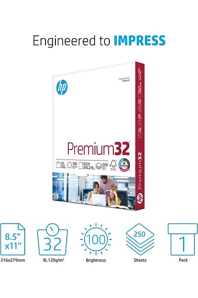 erorex Hp Printer Paper 8.5 X 11 Paper Premium 32 Lb 1 Ream 250 Sheets 100 Bright Made In Usa Fsc