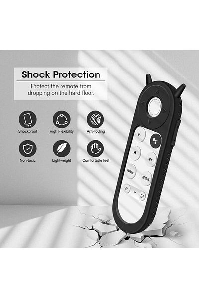 erorex Protective Case For Tv Siri Remote 1St Gen With Airtag Holder Anti Slip Durable Silicon Shockproof