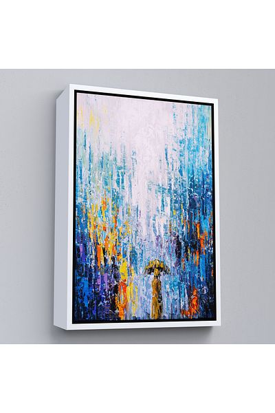 Harita Sepeti Λευκό πλαίσιο Rainy Day Ελαιογραφία Εμφάνιση Διακοσμητικός πίνακας τοίχου σε καμβά