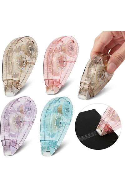 erorex 4 Pack Double Sided Tape Roller Scrapbook Craft Adhesive Sticky Glue Tape Runner