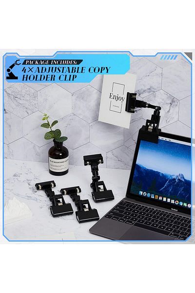 erorex Flexible Documents Holder Foldable Adjustable Copy Holder Clip Paper Holder For Computer Monitor