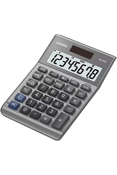 erorex Ms 80B Standard Function Desktop Calculator Silver