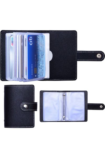 erorex Slim Minimalist Mini Case Holder Organizer Wallet Soft Pu Leather Credit Card Holder With 26 Card