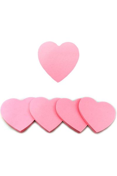 erorex 4 Pads Small Heart Sticky Notes Pink Sticky Notes Valentines Sticky Notes For Women Self Stick Memo