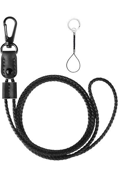 erorex Lanyard Braided Leather Badge Lanyard For Id Badge Holder Keys Adjustable Length Long Neck Lanyard
