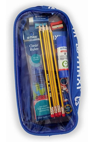 erorex School Stationery Basic Kit Color Pencil 12Colour+Graphite Pencil 4Pcs+Ruler 15Cm+Glue Stick
