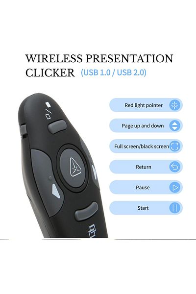 erorex Presentation Clicker Ergonomic Wireless Presenter Remote With Usb Wireless Receiver Ppt Powerpoint