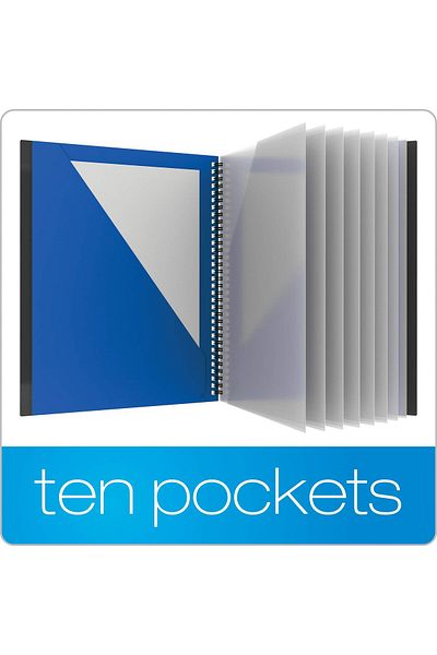 erorex 10 Pocket Folder Plastic Spiral Portfolio Folder For School And Office Multi Pocket Paper Organizer