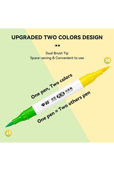 erorex 48 Colors Acrylic Paint Markers Upgraded Dual Tip And Dual Colors Acrylic Paint Pens Waterproof