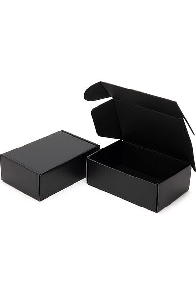 erorex 6X4X2 Inches Small Black Shipping Boxes 25 Pack Corrugated Cardboard Mailing Box For Small Business