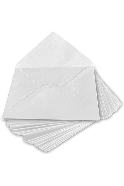 erorex Handmade White Deckle Edge Envelope 5.25X7.25 Inch Package Of 25 For Announcements Wedding