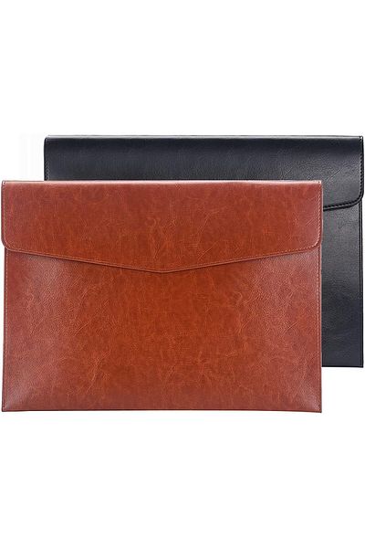 erorex Pu Leather A4 File Folder Document Holder Envelope Folder Case With Snap Closure For Receipt
