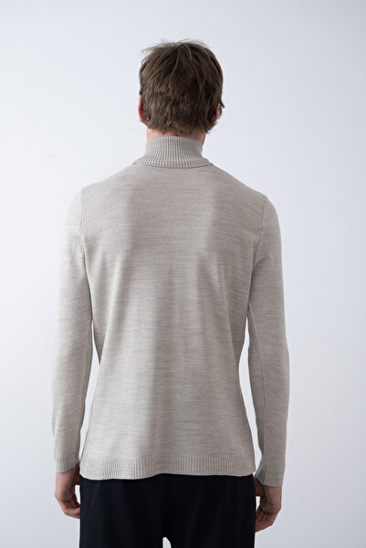 İLKCET MODA Чоловічий сірий светр з високим коміром