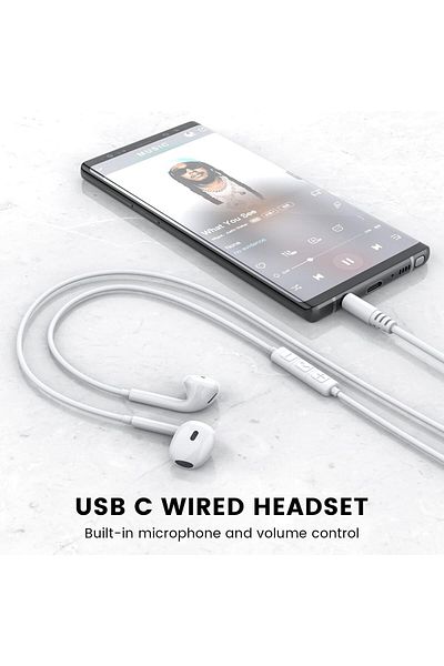 erorex Usb C Headphones In Ear Wired Headphones With Microphone For Samsung S23 Note 20 Pixel 7 Macbook