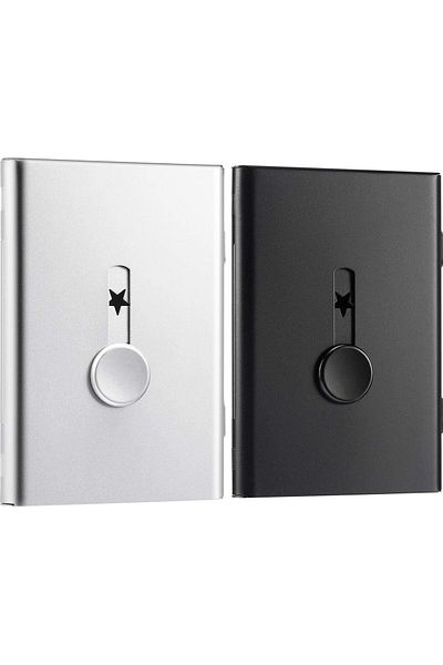 erorex Business Card Holder Thumb Drive Business Card Case Slide Out Business Card Holders Stainless Steel