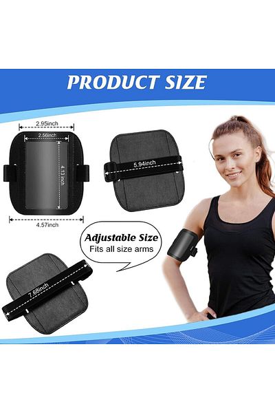 erorex 2 Pcs Leather Arm Id Badge Holder For Men Adjustable Armband Badge Holder With Elastic Arm Band Id