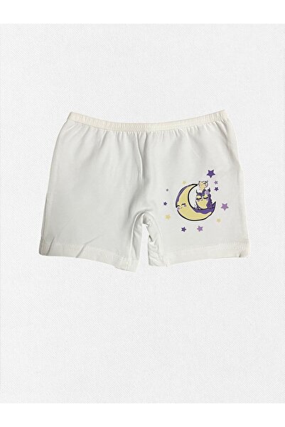 elmas kids Κοριτσίστικο σετ μπόξερ από 100% βαμβάκι σε λευκό χρώμα Moon Star Owl Night με θέμα το νυχτερινό αθλητικό μπλουζάκι