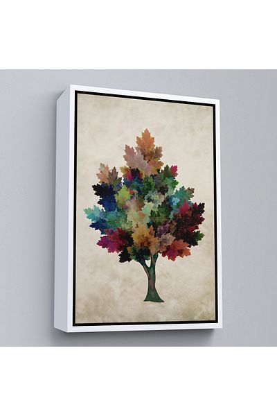 Harita Sepeti Pictură murală colorată din arțar cu cadru alb