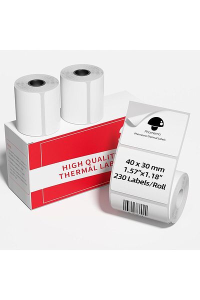 erorex 3 Rolls Thermal Labels Compatible With Phomemo M110 M221 M220 M120 M200 M110S Label Pirnters 1.57