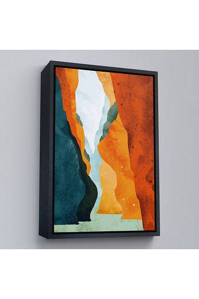 Harita Sepeti Pictură abstractă de vară cu cadru auriu