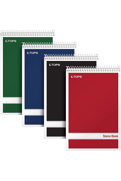 erorex Spiral Steno Books 15.2 Cm X 22.9 Cm Gregg Rule White Paper Assorted Covers 80 Sheets Per Book 4