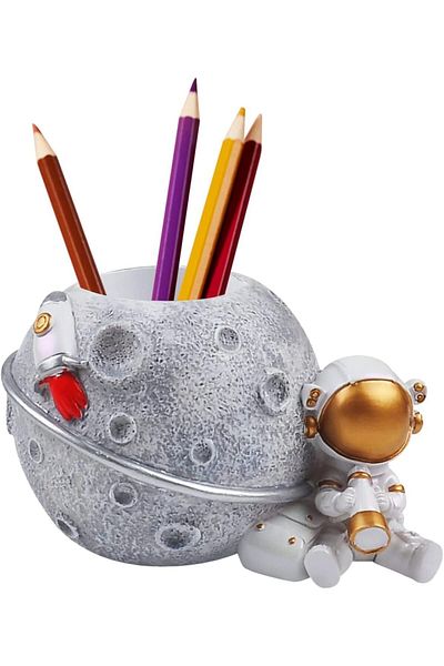 erorex Pencil Pen Holder For Kids Astronaut Pen Organizer Fairy Figure Pen Holder For Desk Decoration Back