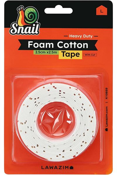 erorex Snail Foam Cotton Double Face Tape Pre Cut 25Mm X 3M Strong Double Sided Wall Mounting Tape