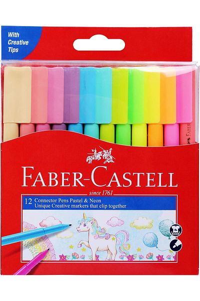 erorex Connector Pen 12 Colors Neon Pastel