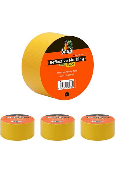 erorex Snail Heavy Duty Reflective Marking Tape Set Of 4 4.8Cmx16.5M Yellow Reflective Strong Adhesion