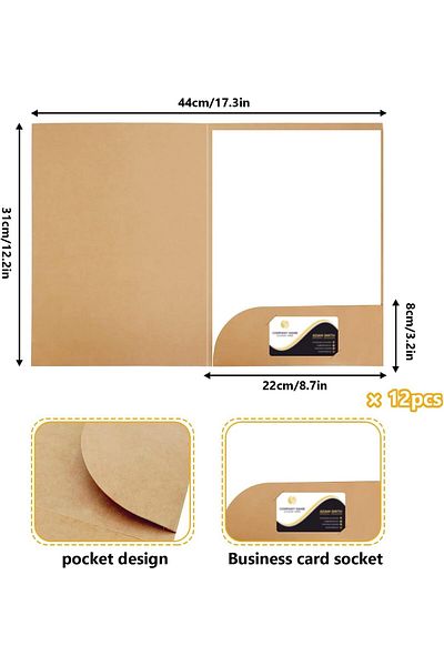 erorex Kraft Paper Folders For A4 Files Folders Kraft Paper Business Project Folder Holder Square Cut