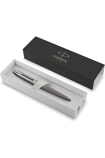 erorex Jotter Xl Ballpoint Pen Alexandra Matte Grey Chrome Trim Medium Point Blue Ink Gift Box