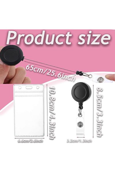 erorex 2 Set Card Retractable Reel Lanyard With Card Holder For Lanyard Id Office School Key Holder