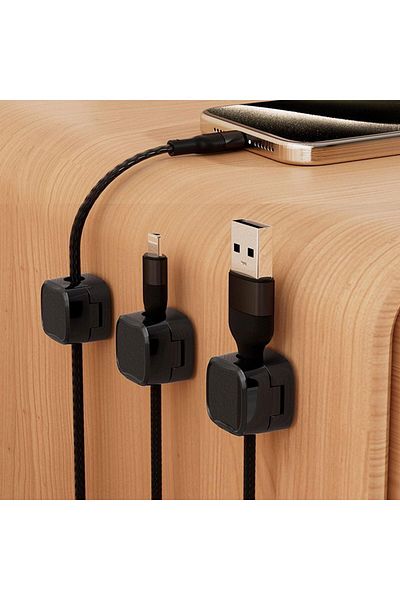 erorex 6Pcs Magnetic Cable Clip Organizer Cable Holder Adhesive Cable Manager Wire Cell Phone Usb Charger