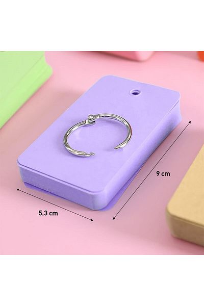 erorex Multicolor Paper Binder Ring Easy Flip Flash Card Study Cards Memo Scratch Pads Bookmark Diy