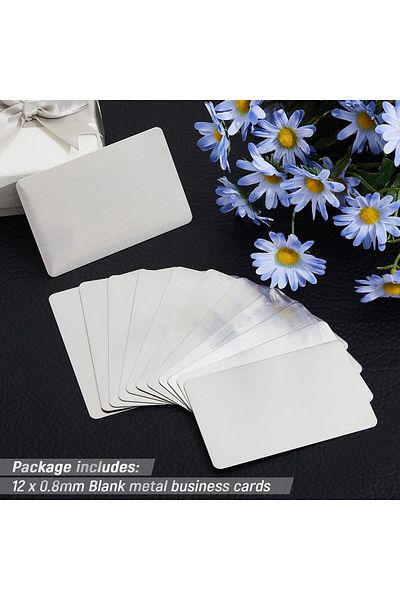 erorex Stainless Steel Metal Business Cards Blank 12 Pcs 304 Stainless Steel Metal Business Cards Blank